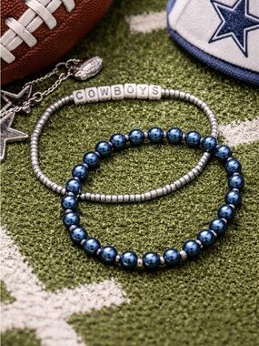 Dallas Cowboys Star Earrings ⭐ Girly Game Day Jewelry | Pink & Blue Fan